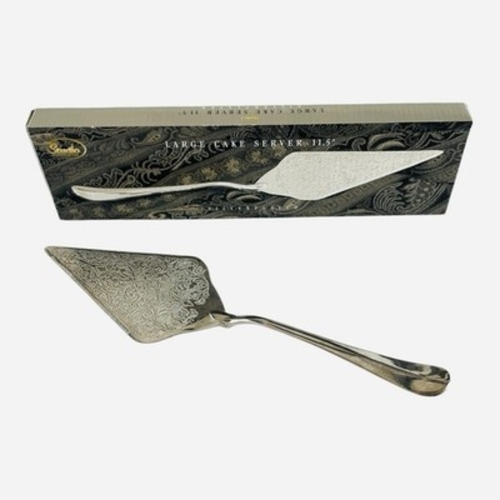 Vintage Studio Silversmiths Silver Plated Kings Pattern Cake Server 11.5in NIB - Picture 3 of 5